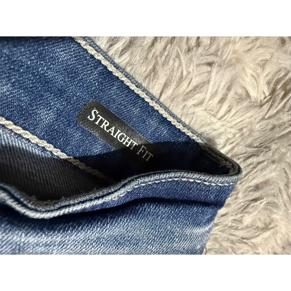 JUDY BLUE LOS ANGELES Womens Straight Fit Jeans Distressed Frayed Hem Size 3 26 - Picture 5 of 7